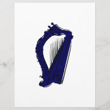 musique fleurie design.png d'harpe de noir bleu prospectus personnalisés