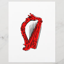 musique fleurie noire rouge design.png d'harpe prospectus personnalisés