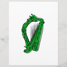 musique fleurie noire verte design.png d'harpe prospectus