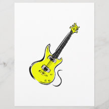 musique jaune graphic.png de guitare électrique prospectus en couleur