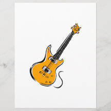 musique orange graphic.png de guitare électrique tract personnalisé
