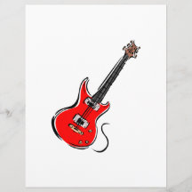 musique rouge graphic.png de guitare électrique prospectus en couleur