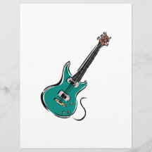 musique turquoise graphic.png de guitare électriqu prospectus avec motif