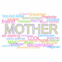 "Mutter-" typografische Wort-Collage Fotofigur