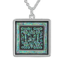 N-Anfangsmonogramm "Masselle Blau-" Halskette