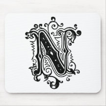 N - Dekorativer Buchstabe Mauspads