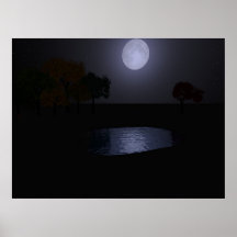 Nachtzeit-Teich (geerntet) Plakat