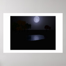 Nachtzeit-Teich Posterdrucke