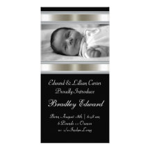 Naissance noire et blanche Annoucements de bébé de Photocarte Personnalisée