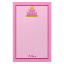 Name-rosa Prinzessin Crown Cake Stationery
