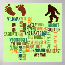 Namen für Bigfoot Plakatdruck