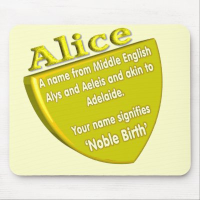 Namensbedeutung und Ursprung mousepad Alice von Practicaps