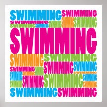Natation colorée posters
