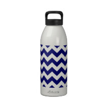 Navy and White Zigzag Drinking Bottles