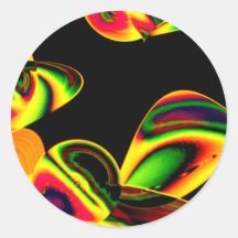 Neon Blätter Runder Sticker