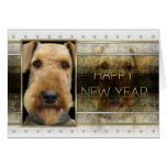 Neues Jahr - goldene Eleganz - Airedale Grußkarten