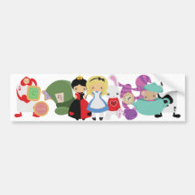Niedliche Alice im Wunderland-Gruppe KRW Auto Sticker