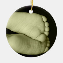 Niedliche Baby-Fuß-gelbes Unisexbaby Ornament