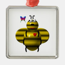 Niedliche Biene und Babyschmetterling Weinachtsornamente