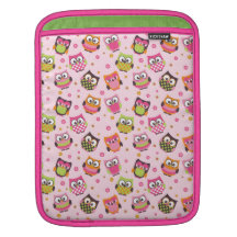 Niedliche bunte Eulen iPad Hülse (Rosa) iPad Sleeves
