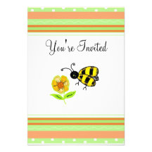 Niedliche Hummel-Bienen-Party Einladung