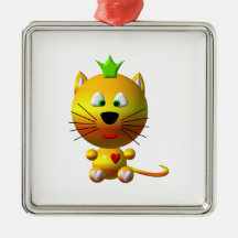 Niedliche Katze mit Krone Ornamente