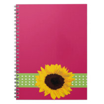 Niedliche kundenspezifische Sonnenblume-Monogramm- notizbücher