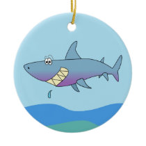 Niedliche lächelnde Cartoon-Haifisch-kundengerecht