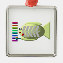 Niedliche Röntgenstrahlfische, die den Xylophone s Weihnachtsbaum Ornamente