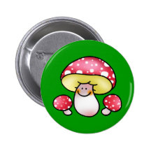 niedliche rote Pilze Anstecknadelbutton