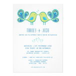 Niedliche Wedding Pfau-Liebe-Vogel-Herzen einladungen