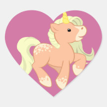 Niedlicher AprikoseUnicorn Sticker