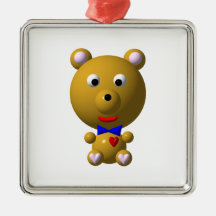 Niedlicher Bär mit Bogen-Krawatte Ornament