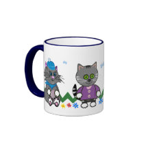 Niedlicher Cartoonbecher mit Katzen