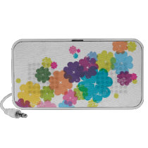 Niedlicher CMYK Blumenmuster-Gekritzel-Lautspreche