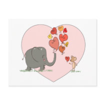 niedlicher Elefant und Mäusevalentine-Liebevektor
