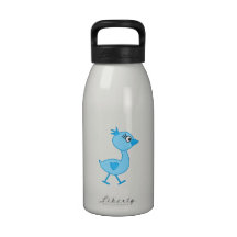Niedlicher gehender Vogel, blau Wiederverwendbare Wasserflasche
