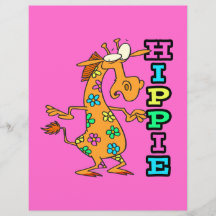 niedlicher Hippie-Blumengiraffen-Cartooncharakter Personalisierte Flyer