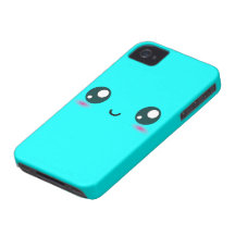 Niedlicher Kawaii smiley - Blau - kundengerechte F iPhone 4 Hüllen