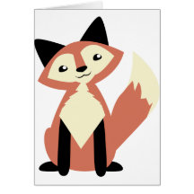 Niedlicher Kopf-Neigung Fox Grußkarte