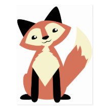 Niedlicher Kopf-Neigung Fox Postkarten