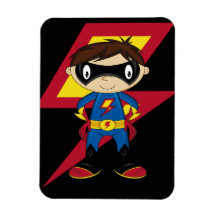 Niedlicher Superhero-Junge Eckiger Magnet