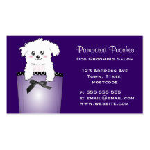 Niedlicher Taschen-Welpen-Hund Visitenkarten Vorlagen