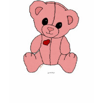 Niedlicher und glücklicher rosa Teddy-Bär