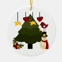 Niedlicher Weihnachtsbaum, der Snowman-Vogel-Stern Ornamente