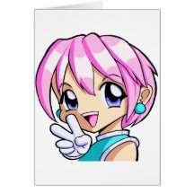 Niedliches Anime-Mädchen Karten