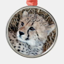 Niedliches Cheetah-CUB-Foto Weihnachtsbaum Ornament