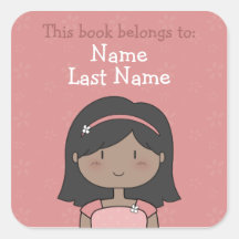 Niedliches ex Libris für große Leser (Rosa) Sticker