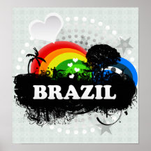 Niedliches fruchtiges Brasilien Plakat