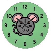 Niedliches graues Mousie wanduhren